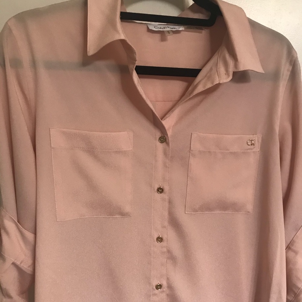 Calvin Klein Button Down Tunic Medium - image 2
